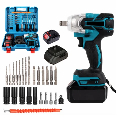 Trusa Pistol de impact electric cu 2 acumulatori si accesorii incluse