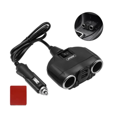 Splitter priza auto Andowl Q CA55 cu 2 mufe bricheta + 2xUSB 120W cu intrerupator 12V/24V