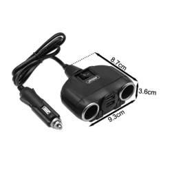 Splitter priza auto Andowl Q CA55 cu 2 mufe bricheta + 2xUSB 120W cu intrerupator 12V/24V