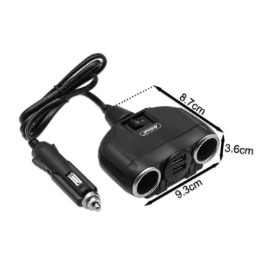 Splitter priza auto Andowl Q CA55 cu 2 mufe bricheta + 2xUSB 120W cu intrerupator 12V/24V