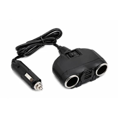 Splitter priza auto Andowl Q CA55 cu 2 mufe bricheta + 2xUSB 120W cu intrerupator 12V/24V