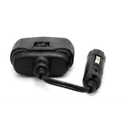 Splitter priza auto Andowl Q CA55 cu 2 mufe bricheta + 2xUSB 120W cu intrerupator 12V/24V