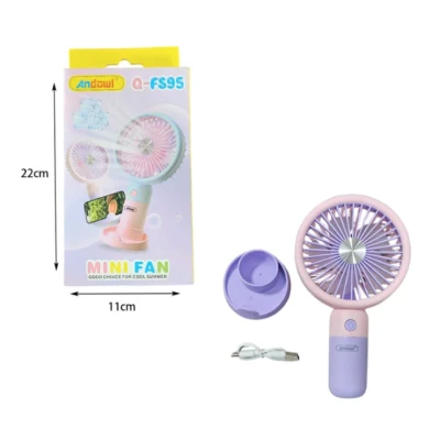 Mini ventilator Andowl Q FS95 cu suport telefon mobil