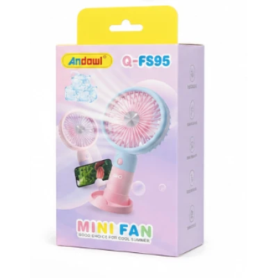 Mini ventilator Andowl Q FS95 cu suport telefon mobil