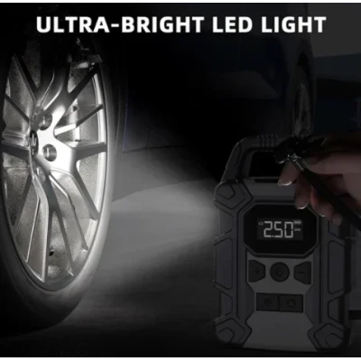 Compresor auto portabil 12000mAh Andowl Q CQ729 display digital LED lanterna functie power bank
