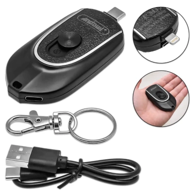 Breloc tip Mini baterie externa 1600mAh cu mufa Type C si Lightning Andowl Q DC548