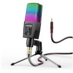 Microfon RGB Andowl Q MIC23 USB iluminare LED pentru streaming gaming karaoke si podcast