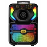 Boxa portabila Bluetooth Andowl Q YX808 de 8 inch RGB microfon inclus telecomanda karaoke bass puternic