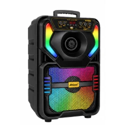 Boxa portabila Bluetooth Andowl Q YX808 de 8 inch RGB microfon inclus telecomanda karaoke bass puternic