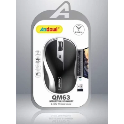 Mouse wireless Andowl QM63 de 2.4GHz design ergonomic USB