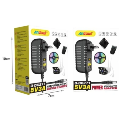 Sursa de alimentare universala 5V3A Adaptor de alimentare AC/DC Andowl Q DC271 Negru