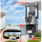 Camera de supraveghere dubla WIFI G900 Ultra HD zoom 5X rotire LED comunicare bidirectionala alarma