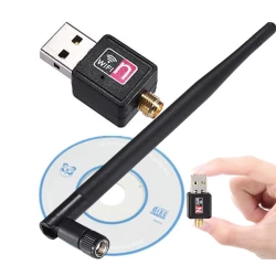 Adaptor retea Q A220 conectare wireless la internet WiFi USB 600 Mbps antena externa rotativa 360