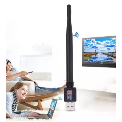 Adaptor retea Q A220 conectare wireless la internet WiFi USB 600 Mbps antena externa rotativa 360