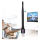 Adaptor retea Q A220 conectare wireless la internet WiFi USB 600 Mbps antena externa rotativa 360