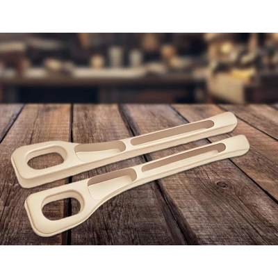 Set 2 organizatoare tip buzunar pentru scaun auto cu gaura la centura BEJ