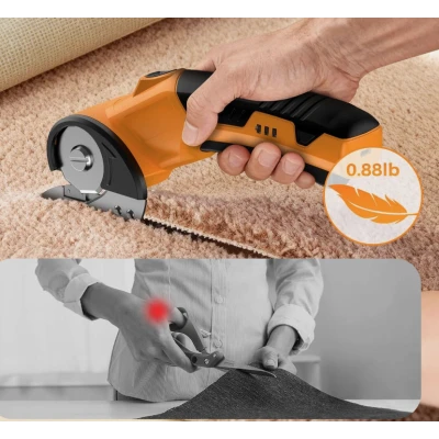 Foarfeca electrica fara fir pentru taiere materiale cu lama circulara si LED