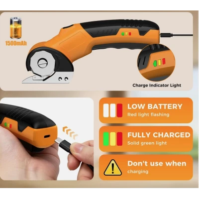 Foarfeca electrica fara fir pentru taiere materiale cu lama circulara si LED