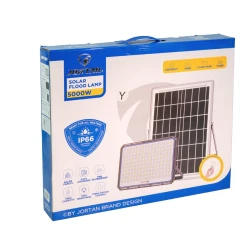 Proiector cu panou solar JORTAN putere 5000W alb rece si telecomanda