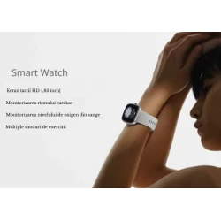 Ceas Smartwatch inteligent S5 BEJ cu functii de monitorizare sanatate
