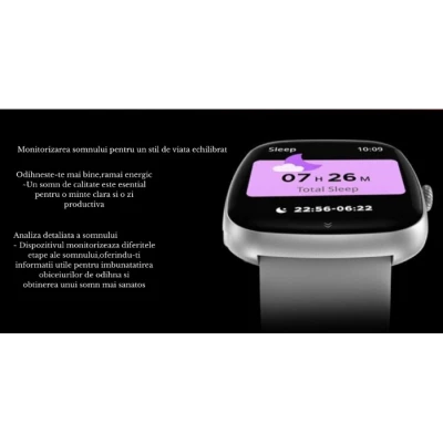 Ceas Smartwatch inteligent S5 GRI cu functii de monitorizare sanatate