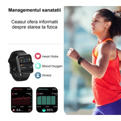 Ceas Smartwatch inteligent S5 BEJ cu functii de monitorizare sanatate