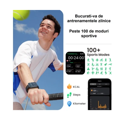 Ceas Smartwatch inteligent S5 BEJ cu functii de monitorizare sanatate