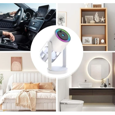 Umidificator si difuzor ultrasonic  de ulei esential Q JS09 cu lumina de noapte si proiector de stele capacitate 280ml