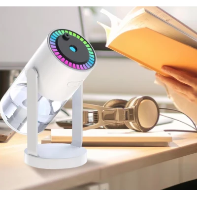 Umidificator si difuzor ultrasonic  de ulei esential Q JS09 cu lumina de noapte si proiector de stele capacitate 280ml