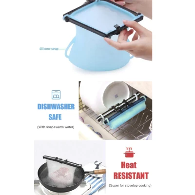 Punga din silicon reutilizabila pentru alimente cu sistem etansare clip 