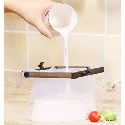 Punga din silicon reutilizabila pentru alimente cu sistem etansare clip 