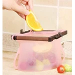 Punga din silicon reutilizabila pentru alimente cu sistem etansare clip 
