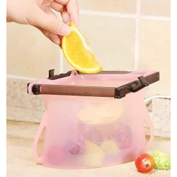 Punga din silicon reutilizabila pentru alimente cu sistem etansare clip 