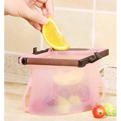 Punga din silicon reutilizabila pentru alimente cu sistem etansare clip 