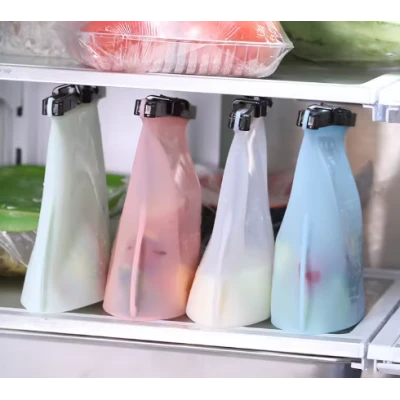 Punga din silicon reutilizabila pentru alimente cu sistem etansare clip 