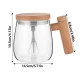 Cana pentru cafea cu mixer sticla/lemn capacitate 400 ml