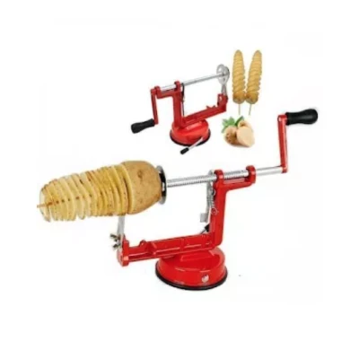 Aparat pentru feliat legume si fructe in spirala rezistent usor de folosit Rosu