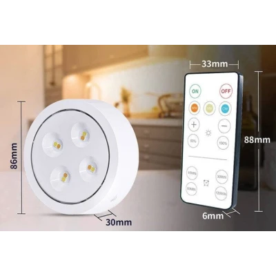Lampa Led fara fir cu baterii 3 culori de lumina cu telecomanda din plastic Alb
