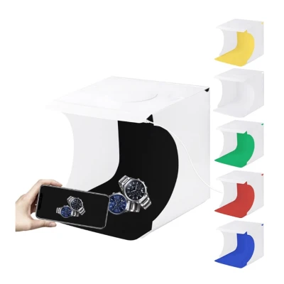 Mini studio foto BOMSTOM Portabil LED 20 x 20 cm Alb 1 banda LED