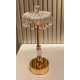 Lampa de masa 09 eleganta model cristal cu baza aurie design premium cu franjuri decorative