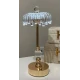 Lampa de masa 09 eleganta model cristal cu baza aurie design premium cu franjuri decorative