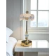 Lampa de masa 09 eleganta model cristal cu baza aurie design premium cu franjuri decorative
