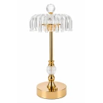 Lampa de masa 09 eleganta model cristal cu baza aurie design premium cu franjuri decorative