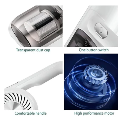 Aspirator fara fir incarcare USB eficient impotriva bacteriilor si acarienilor filtru detasabil