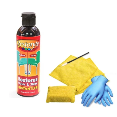 Solutie pentru restaurarea plasticelor 100ml Restoryte set restaurare laveta manusi