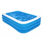 Piscina gonflabila pentru copii si adulti PVC 210x140 cu inaltime de 56 cm albastru/alb
