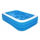 Piscina gonflabila pentru copii si adulti PVC 210x140 cu inaltime de 56 cm albastru/alb