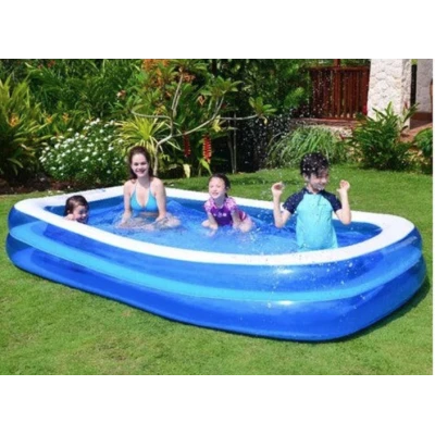 Piscina gonflabila dreptunghiulara pentru exterior 200 x 120 x 40 Cm Albastru/Alb