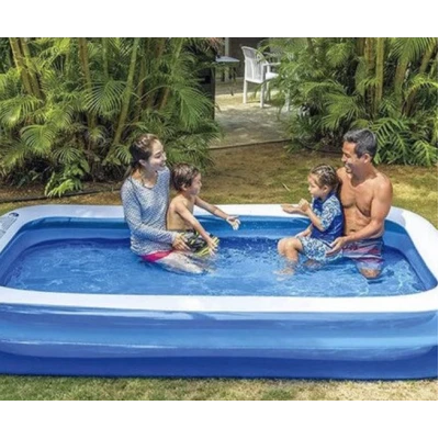 Piscina gonflabila dreptunghiulara pentru exterior 200 x 120 x 40 Cm Albastru/Alb