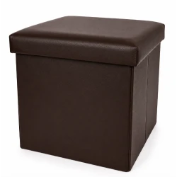 Cutie pliabila pentru depozitare tip taburet MARO 38x35x30 cm PATRATA imitatie PIELE